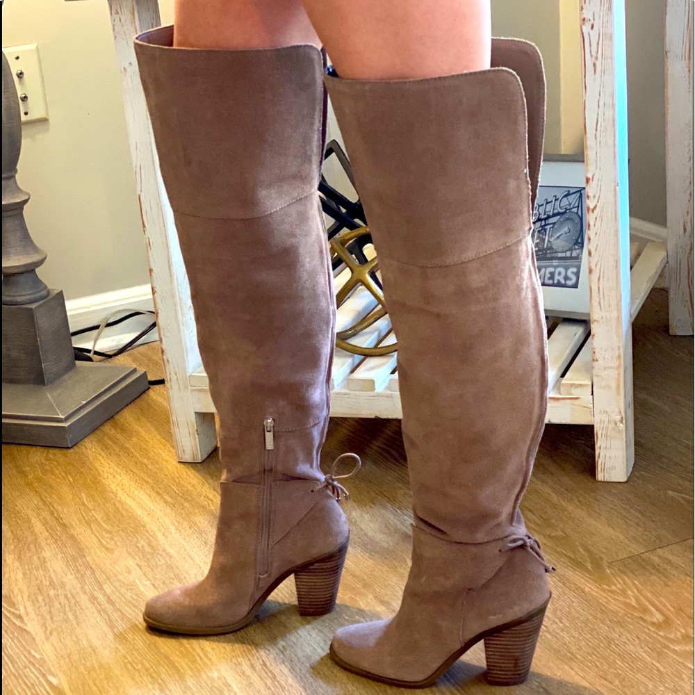 Jessica Simpson Taupe Suede Over the Knee Boot 7